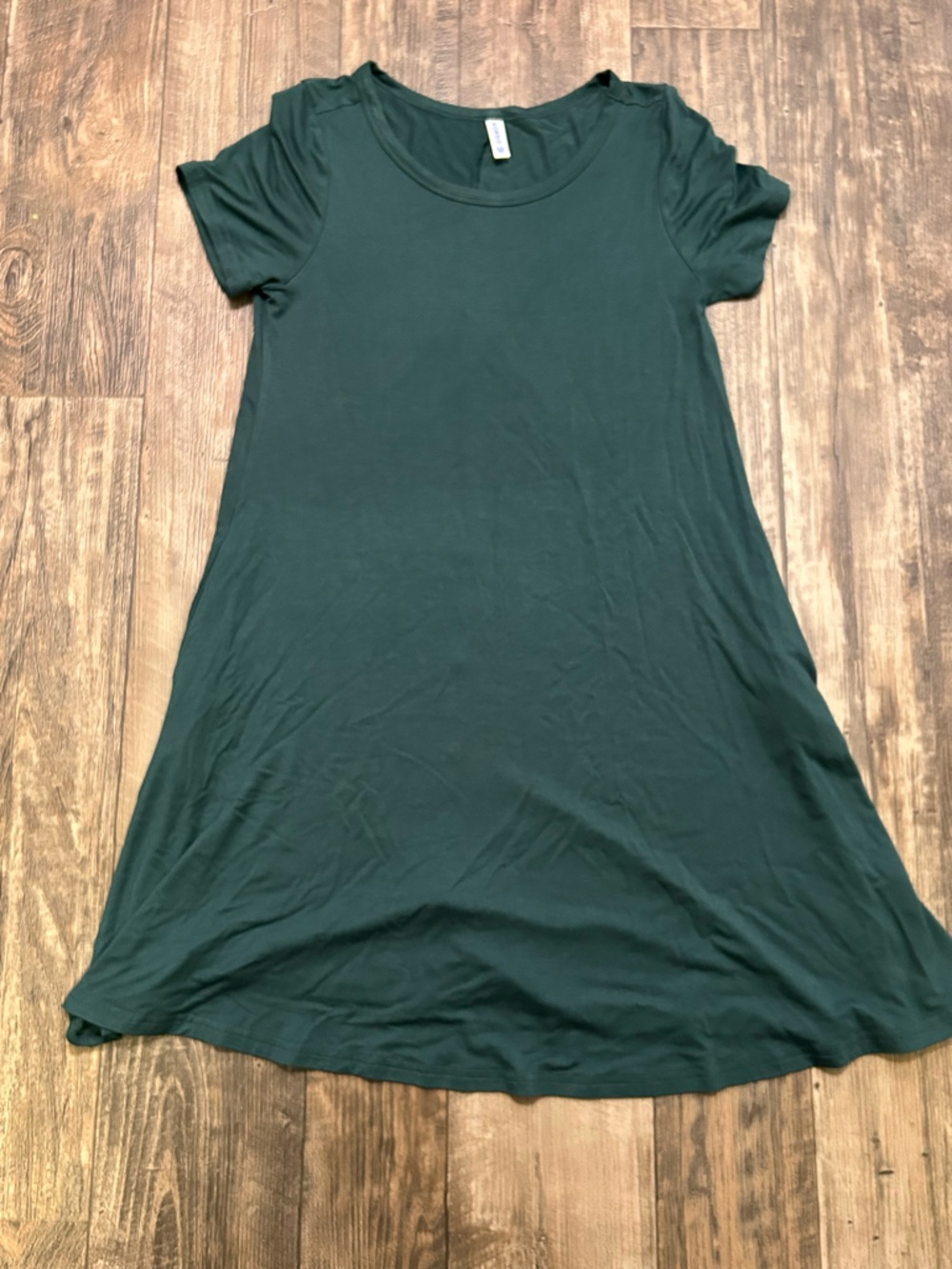 Classic Forest Green Short-Sleeve Swing Dress